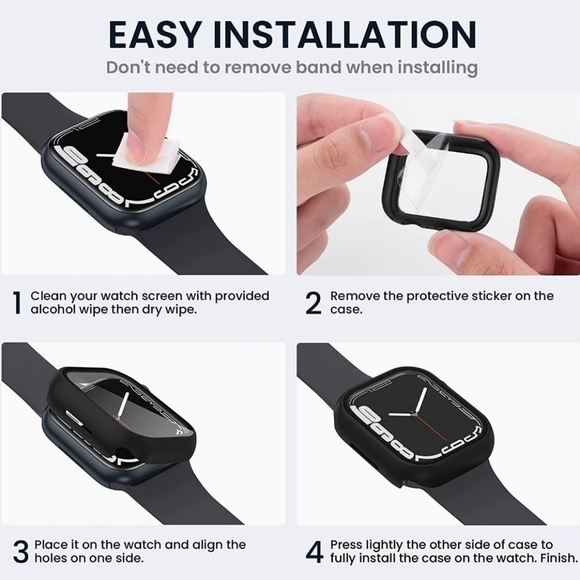 Apple Watch Screen Protector 40mm 41mm 43mm 45mm iwatch case - Picture 7 of 8